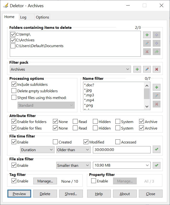 Deletor screen shot Deletor screen shot