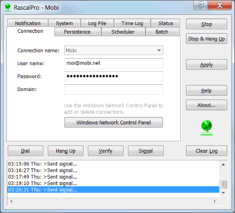 Rascal/RascalPro Connection screen shot Rascal/RascalPro Connection screen shot
