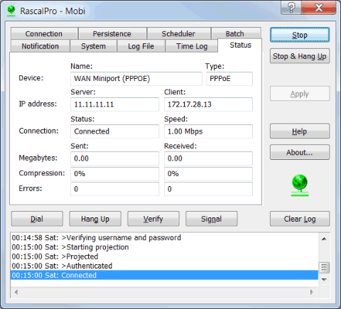 Rascal/RascalPro Status screen shot Rascal/RascalPro Status screen shot
