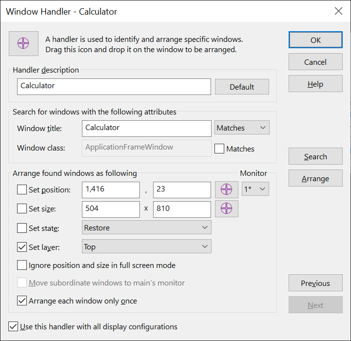 Zmover handler window
