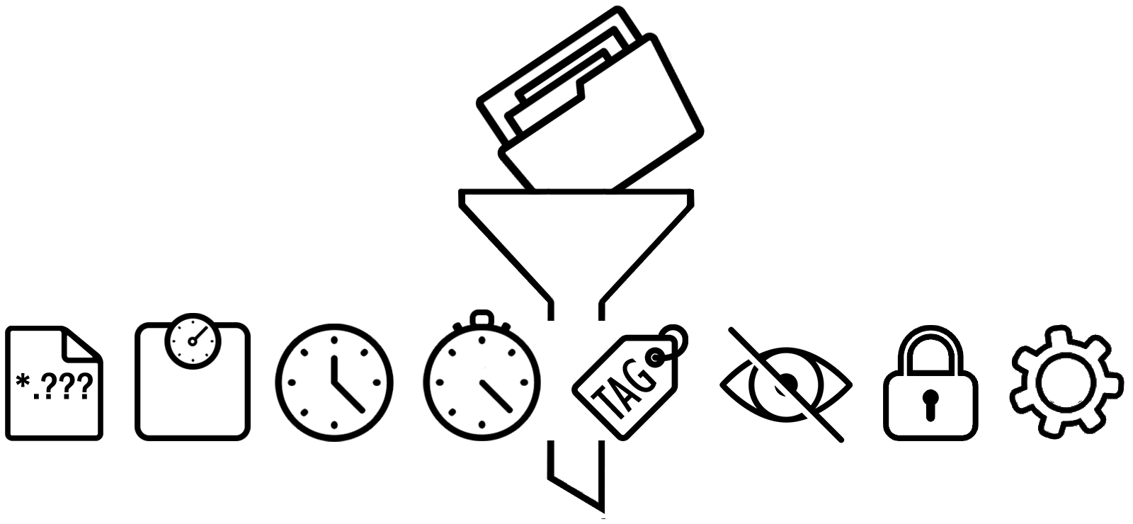 Deletor attribute, time, tag and metadata filters