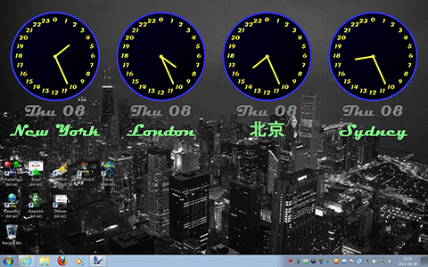Desktop with Horas analog clocks