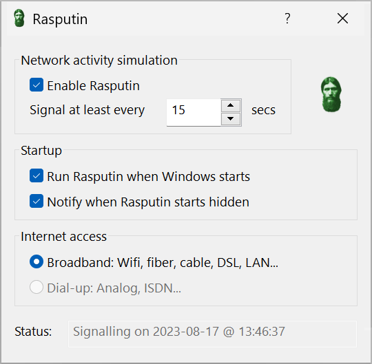 Rasputin main window